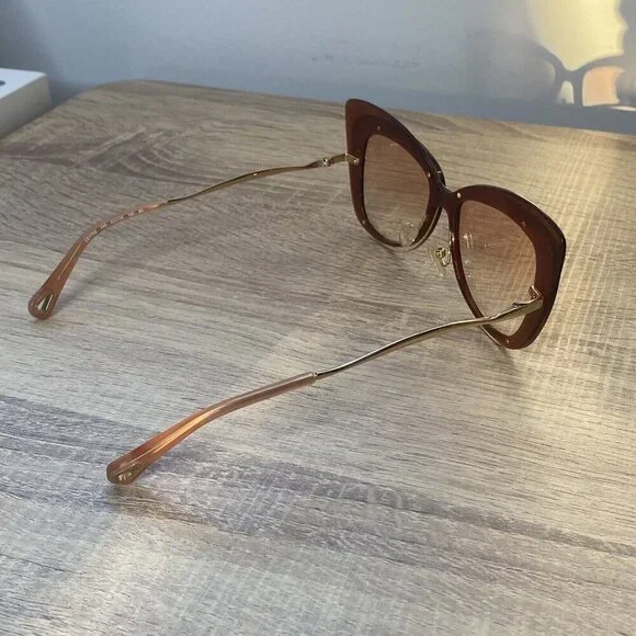 CHLOE Boho Butterfly CE175S 749 Peach Brown Pink Gradient 63mm Sunglasses (#675) - Picture 8 of 15